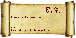Beron Huberta névjegykártya
